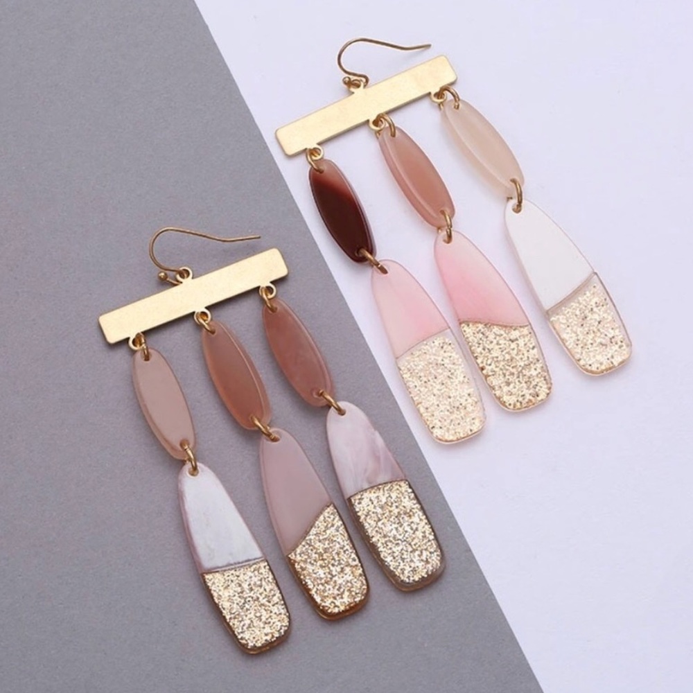 Acrylic Statement Earrings - Picture 2 of 6